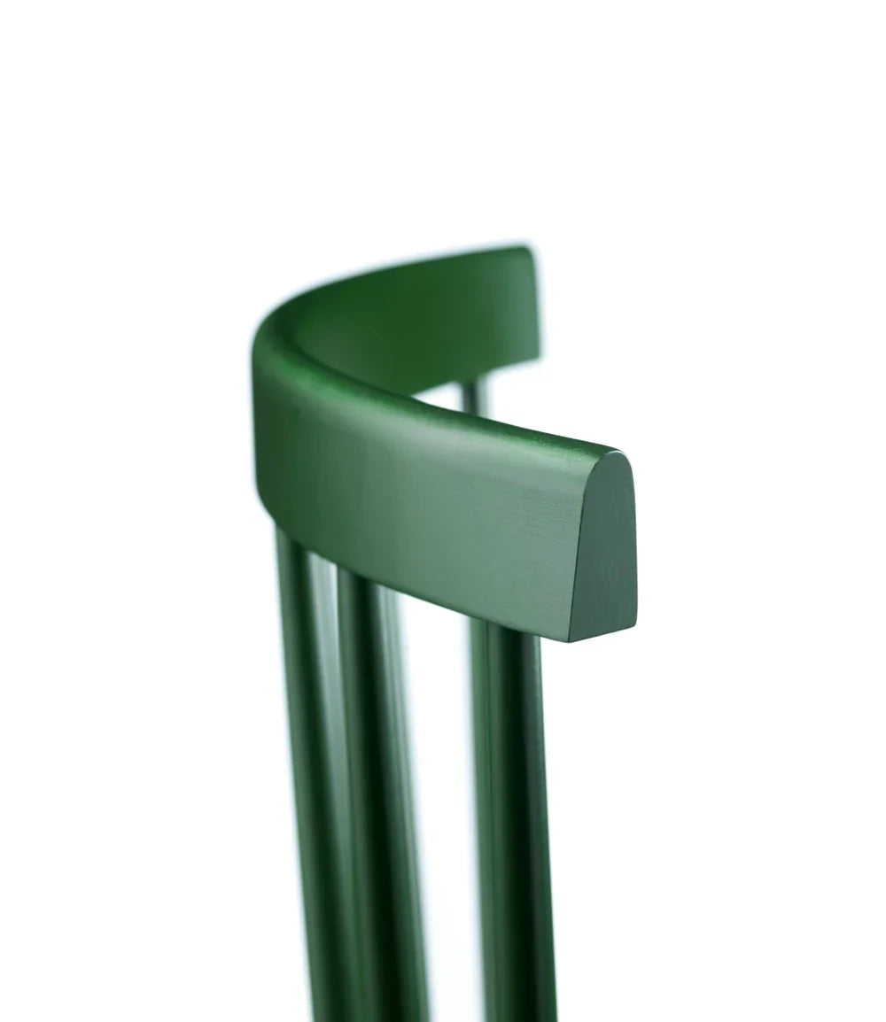 FDB Møbler Chair Set of 2 in solid beech (bottle green), designed in 1955 by Poul M. Volther