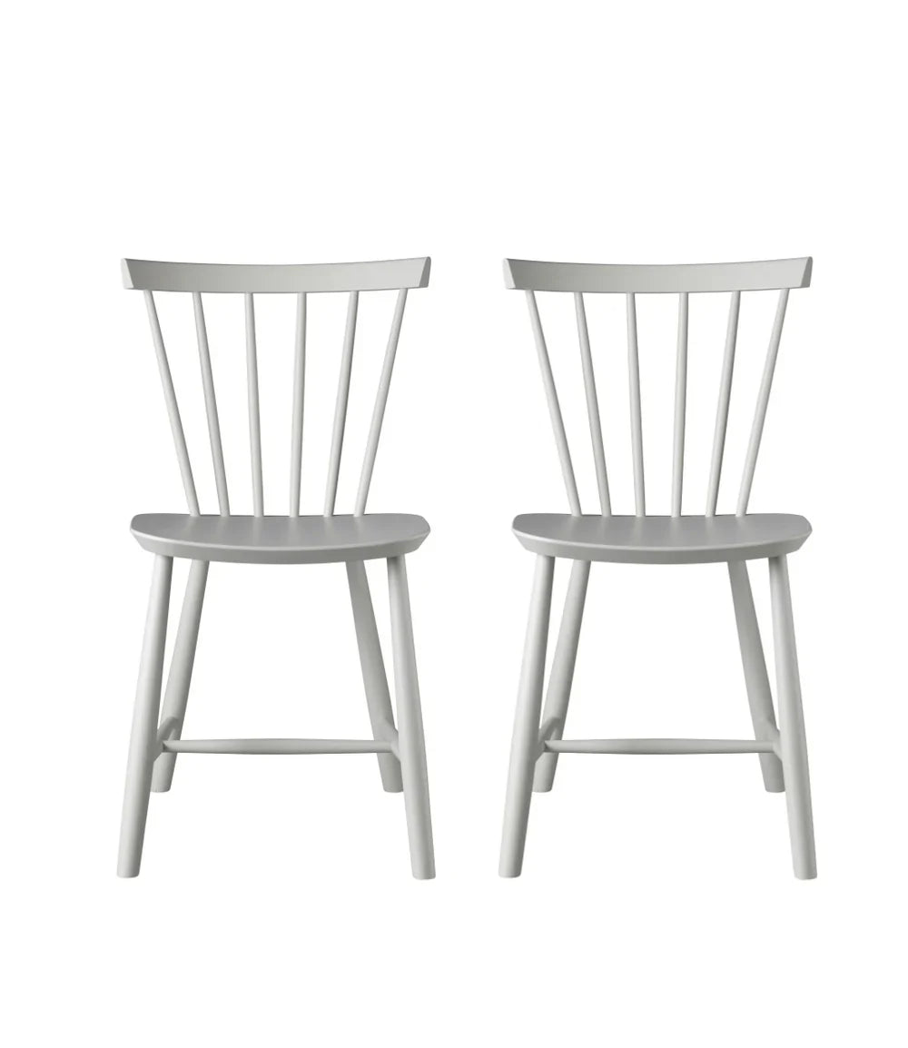 FDB Møbler Chair Set of 2 in solid beech (dust & bones), designed in 1955 by Poul M. Volther