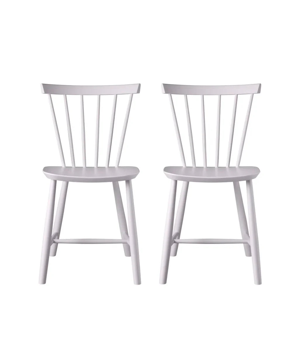 FDB Møbler Chair Set of 2 in solid beech (violet hair), designed in 1955 by Poul M. Volther
