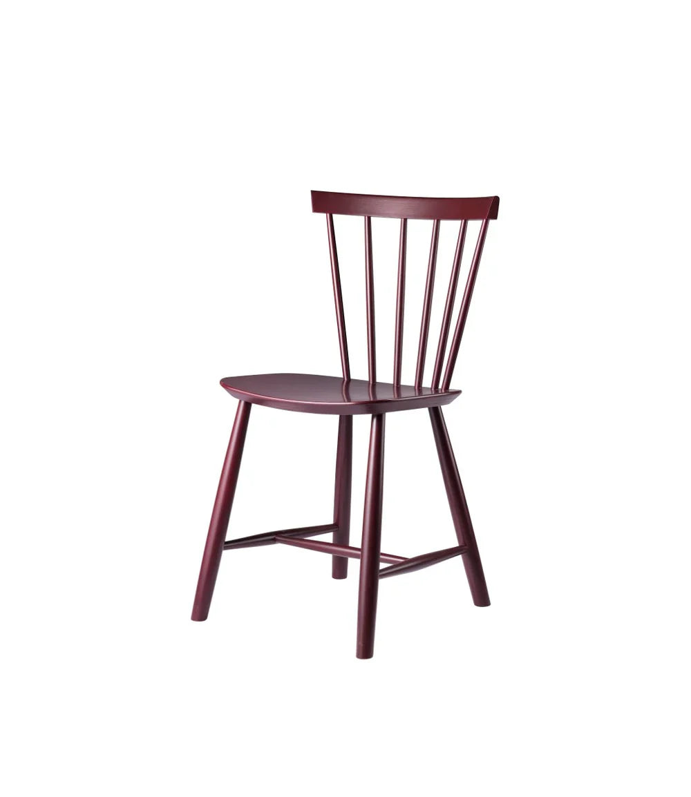 FDB Møbler Chair in solid beech (black red), designed in 1955 by Poul M. Volther, a Danish mid-century cooperative design