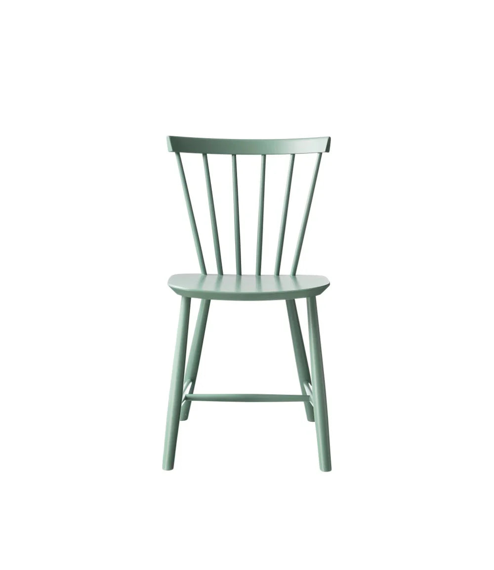 FDB Møbler Chair in solid beech (dusty green), designed in 1955 by Poul M. Volther, a Danish mid-century cooperative design