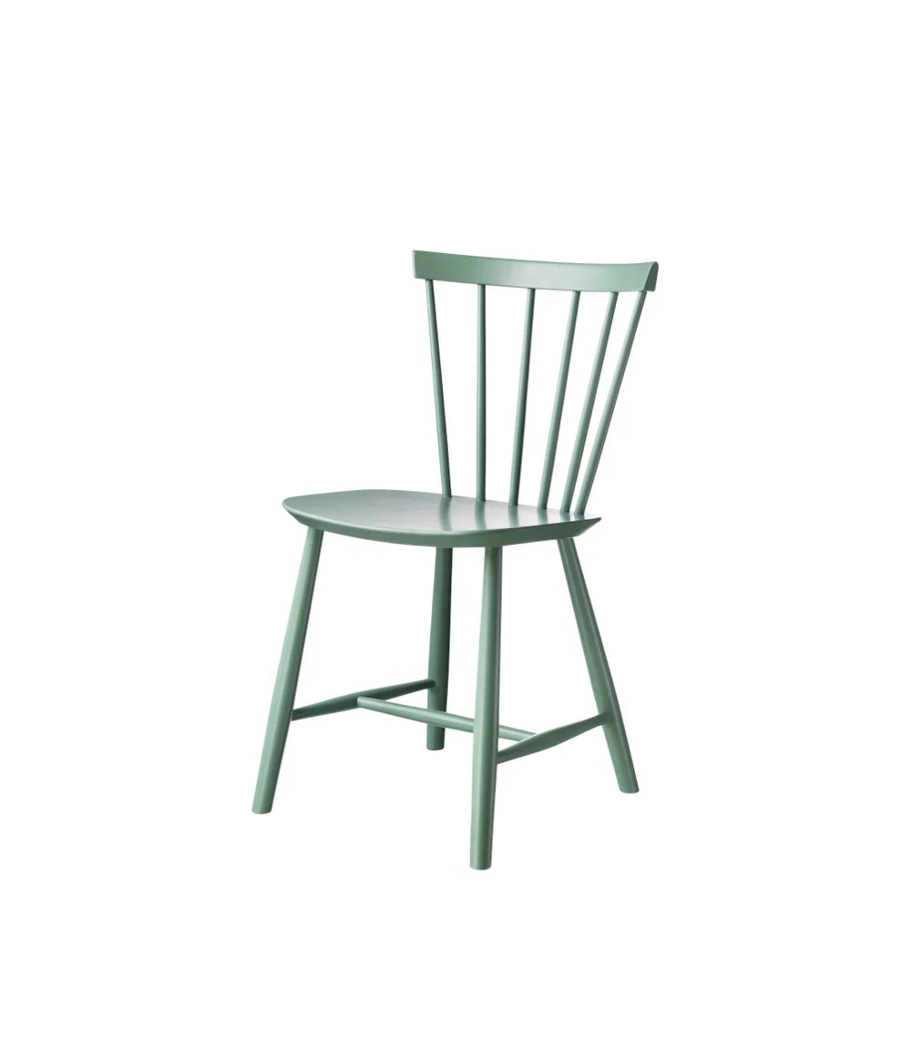 FDB Møbler Chair in solid beech (dusty green), designed in 1955 by Poul M. Volther, a Danish mid-century cooperative design