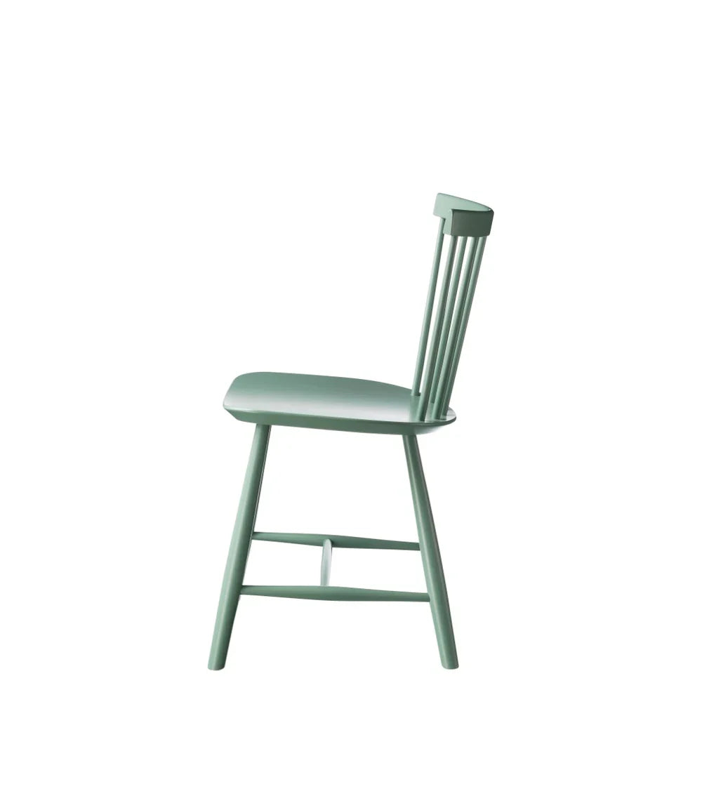 FDB Møbler Chair in solid beech (dusty green), designed in 1955 by Poul M. Volther, a Danish mid-century cooperative design