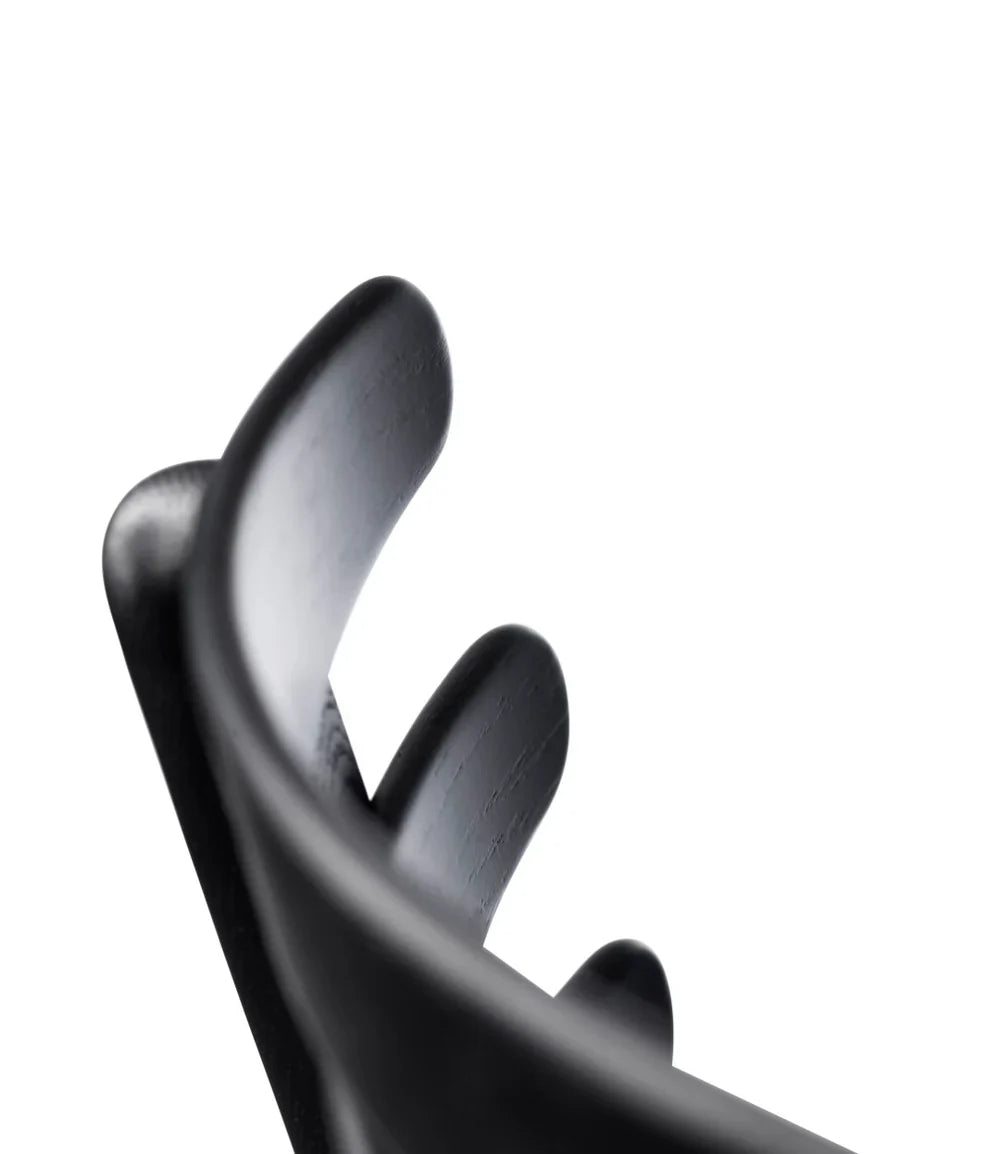 FDB Møbler J48 - Chair Leather Black in black-stained solid oak, designed by Poul M. Volther