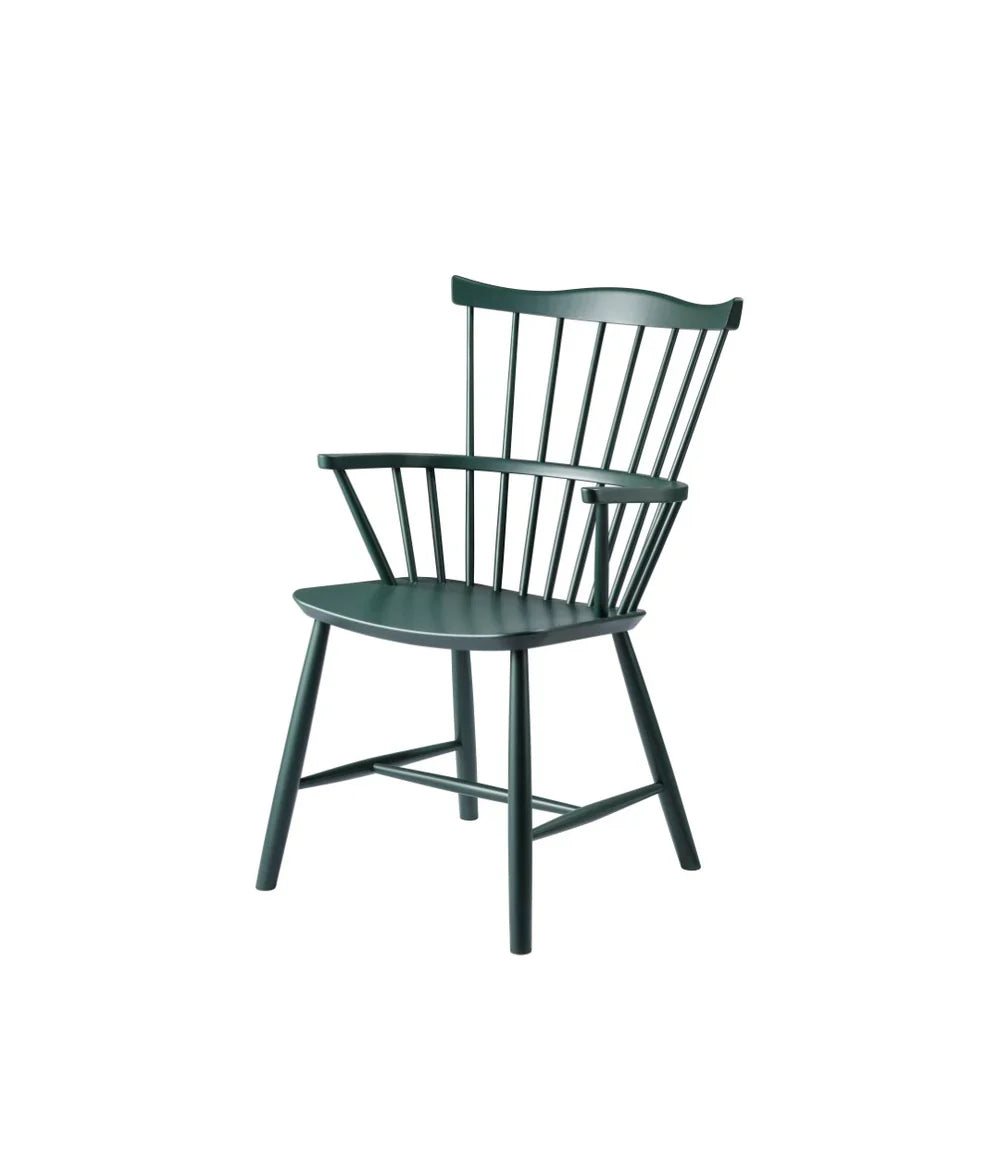 FDB Møbler Chair in solid beech (black green), designed by Børge Mogensen