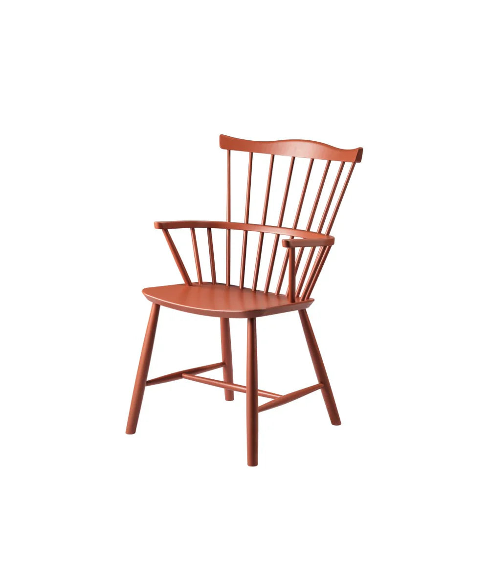 FDB Møbler Chair in solid beech (brick red), designed by Børge Mogensen