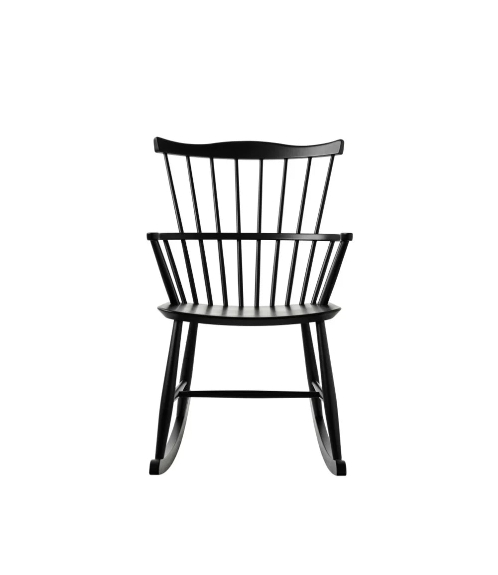 FDB Møbler Rocking chair in jet black solid beech, designed by Børge Mogensen