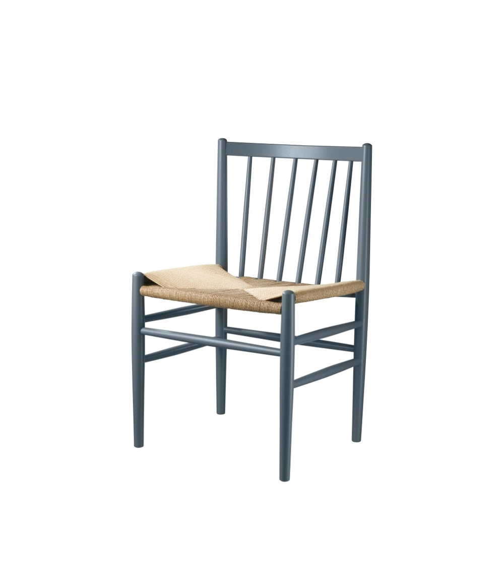 FDB Møbler Chair in solid beech (blue grey), designed by Jørgen Bækmark