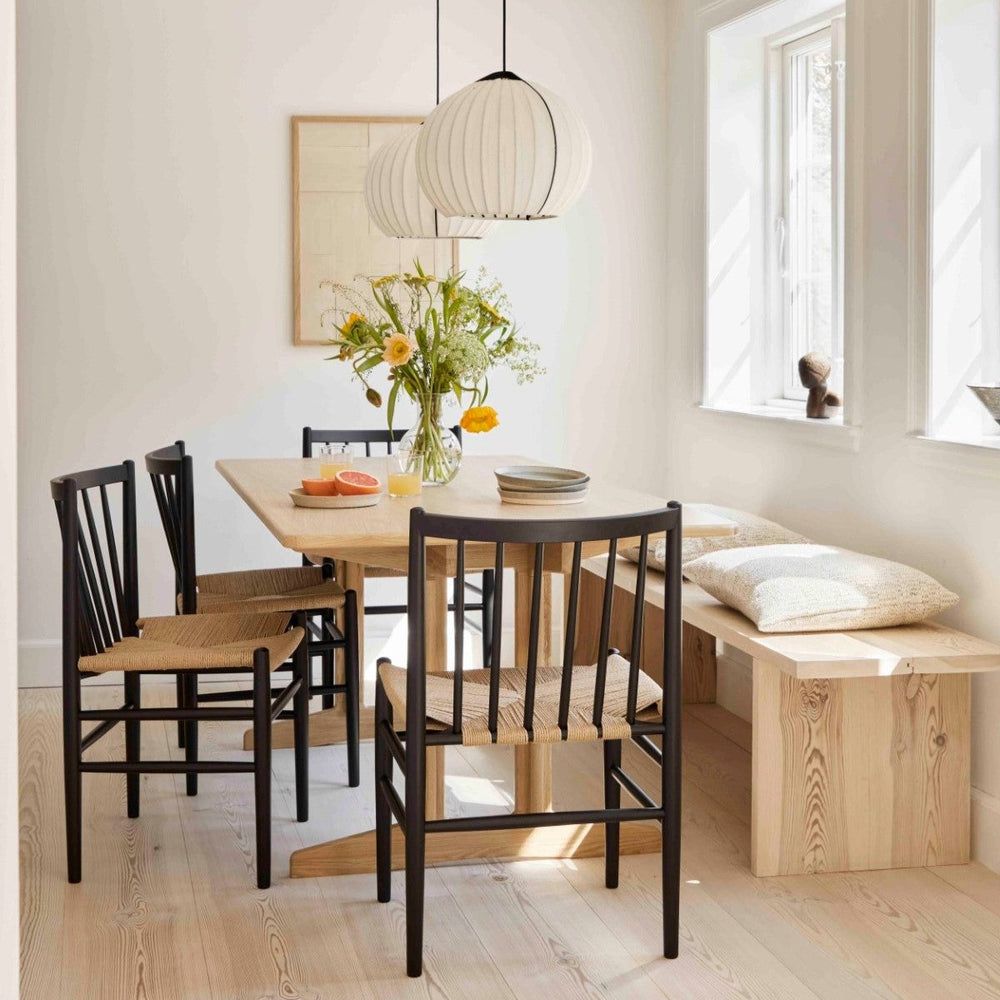 FDB Møbler Chair in jet black solid beech, designed by Jørgen Bækmark