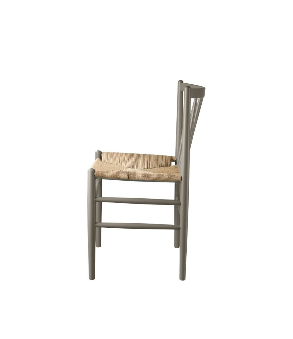 FDB Møbler Chair in solid beech (moss grey), designed by Jørgen Bækmark