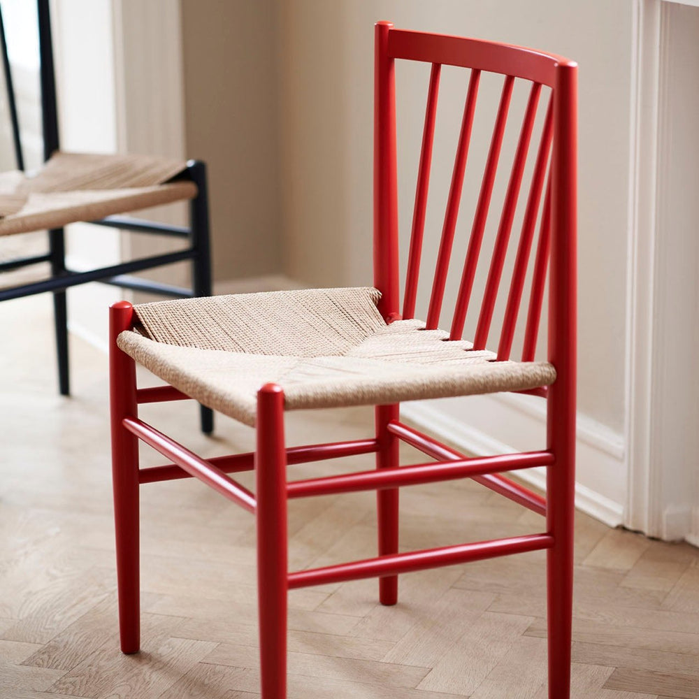 FDB Møbler Chair in solid beech (ruby red), designed by Jørgen Bækmark