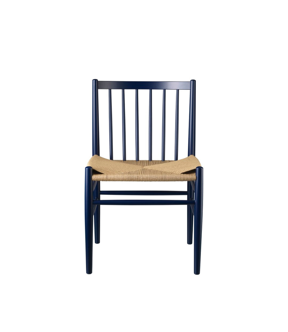 FDB Møbler Chair in solid beech (steel blue), designed by Jørgen Bækmark
