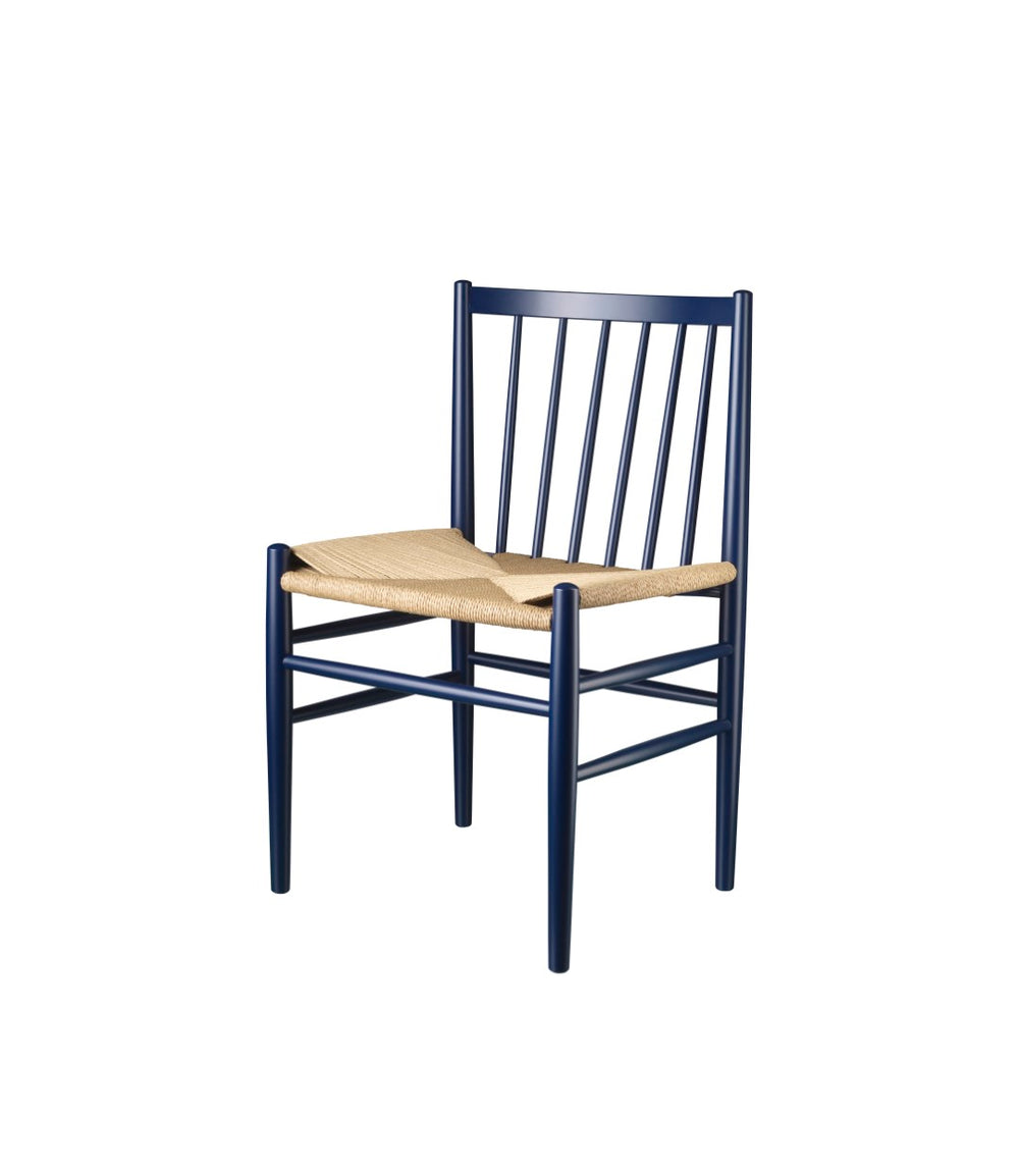 FDB Møbler Chair in solid beech (steel blue), designed by Jørgen Bækmark