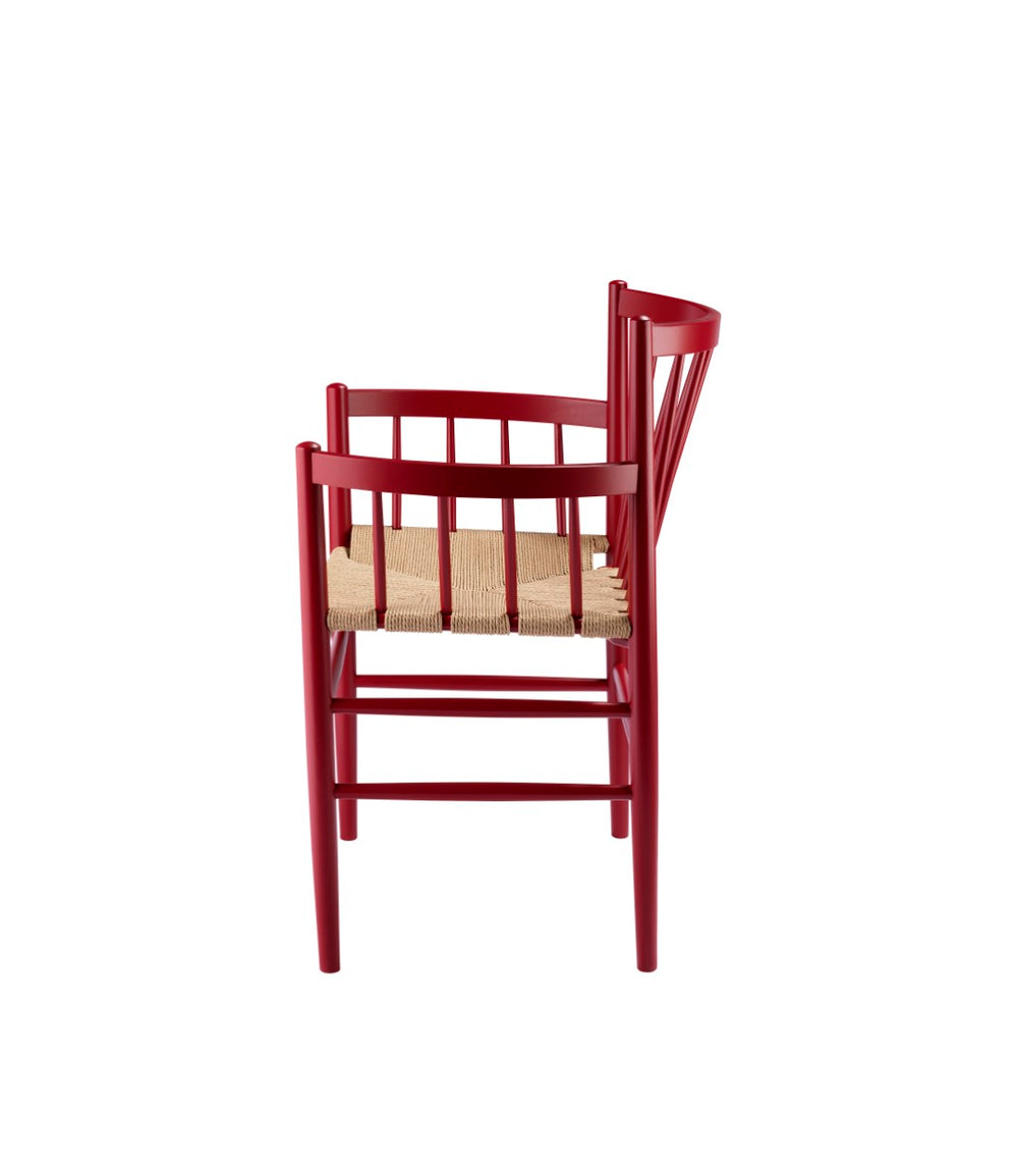 FDB Møbler Chair in solid beech (ruby red), designed by Jørgen Bækmark