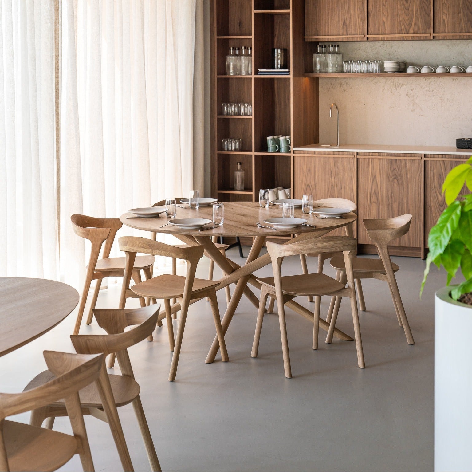 Ethnicraft Mikado Dining Table styled in a dining room