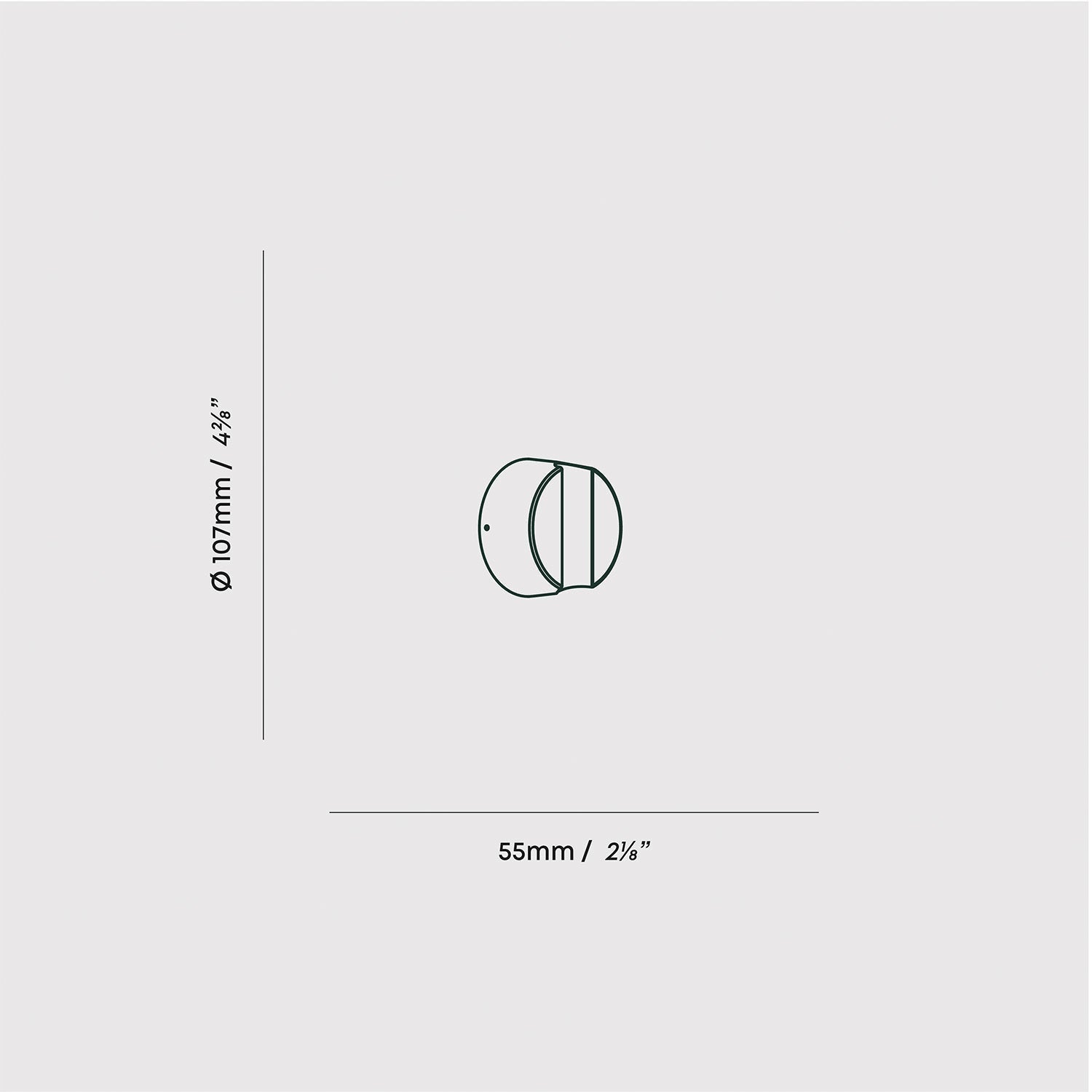 Kilter 1.0 Sconce in Dark Grey dimension diagram