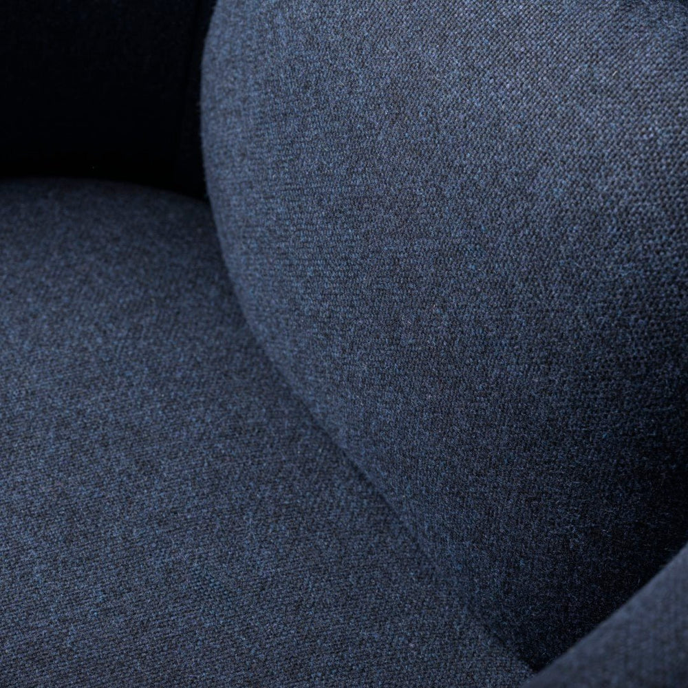 FDB Møbler Gesja Wing chair in solid oak (dark blue)