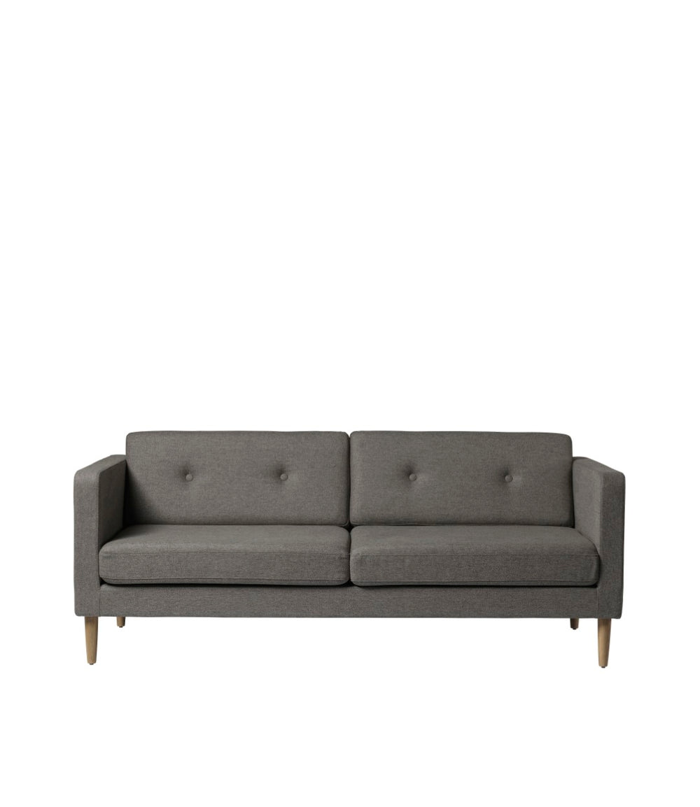 FDB Møbler Firhøj 2,5 pers. couch in solid oak (grey)