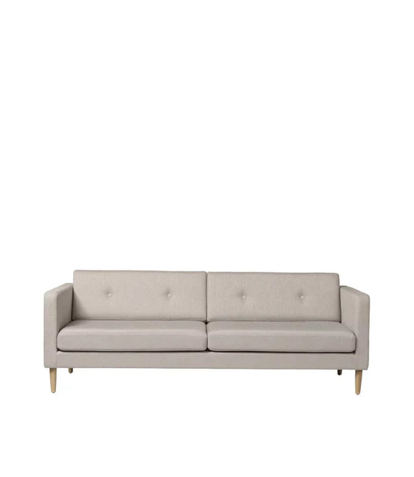 FDB Møbler Firhøj 3-Person couch in solid oak (beige grey)