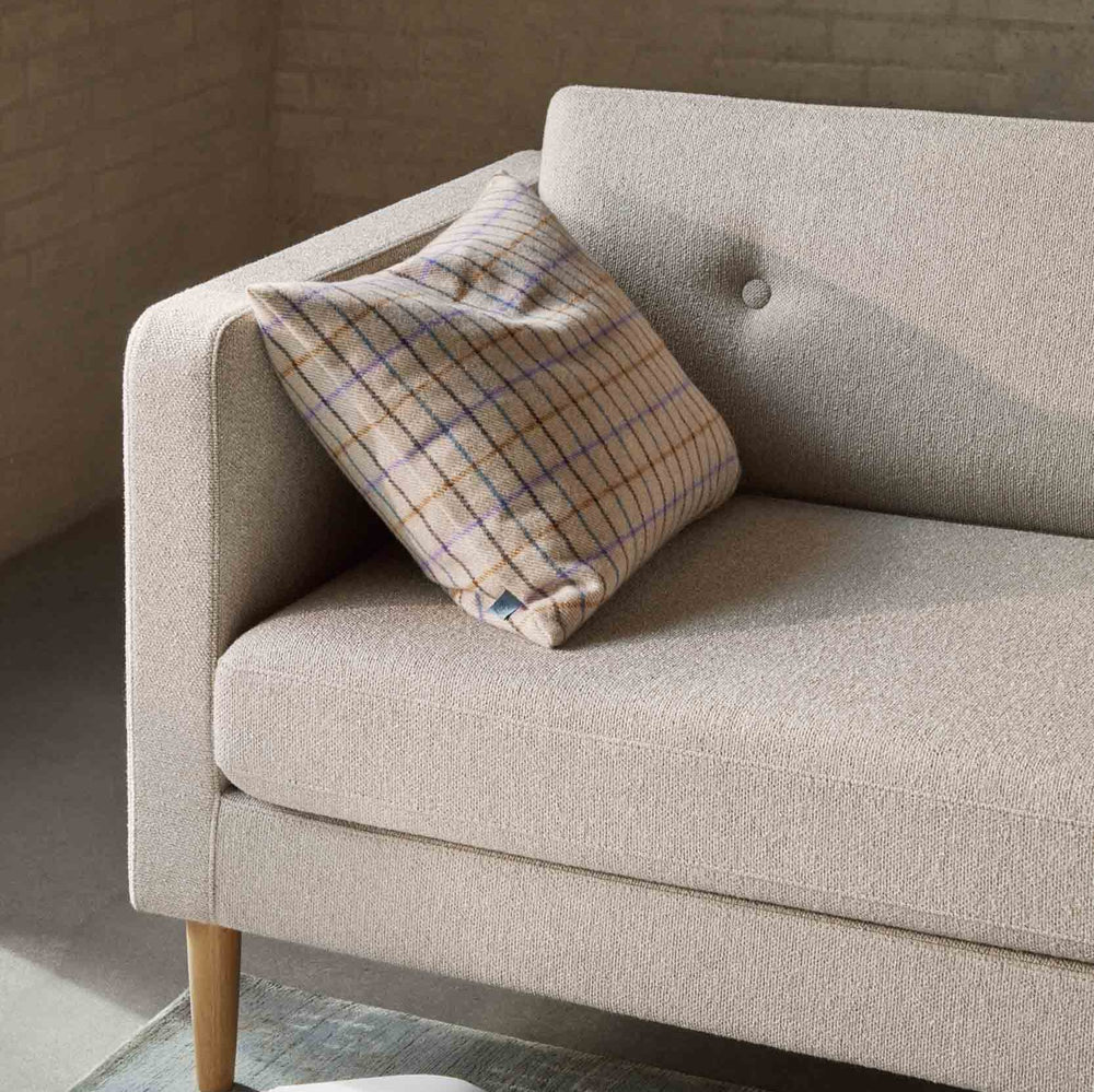 FDB Møbler Firhøj 2,5 pers. couch in solid oak (beige grey)