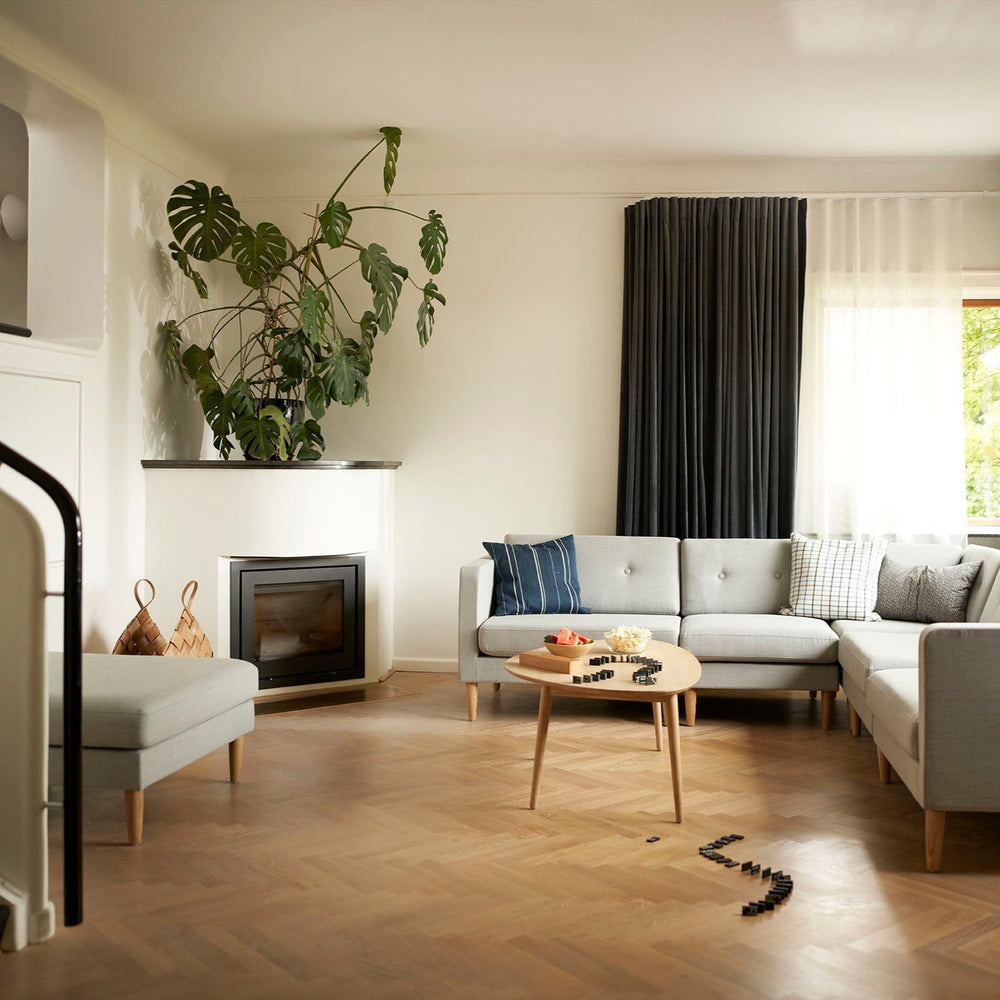 FDB Møbler Firhøj Pouf Module in solid oak (beige grey)