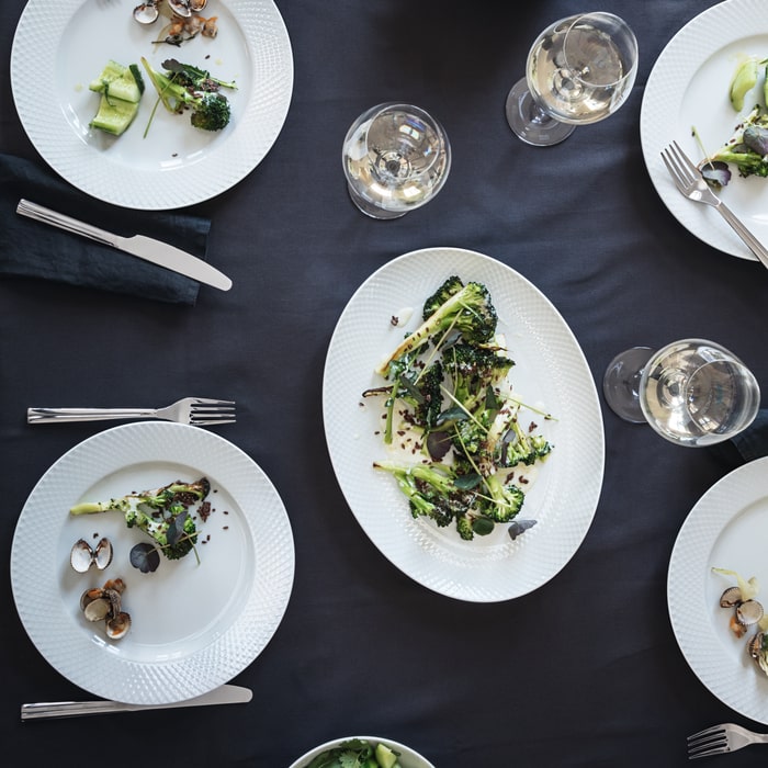 Lyngby Porcelæn Rhombe White Serveware