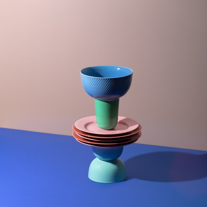 Lyngby Porcelain Rhombe Color Bowls