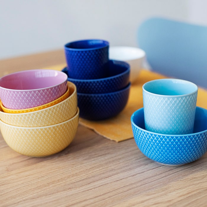 Lyngby Porcelain Rhombe Color Bowls