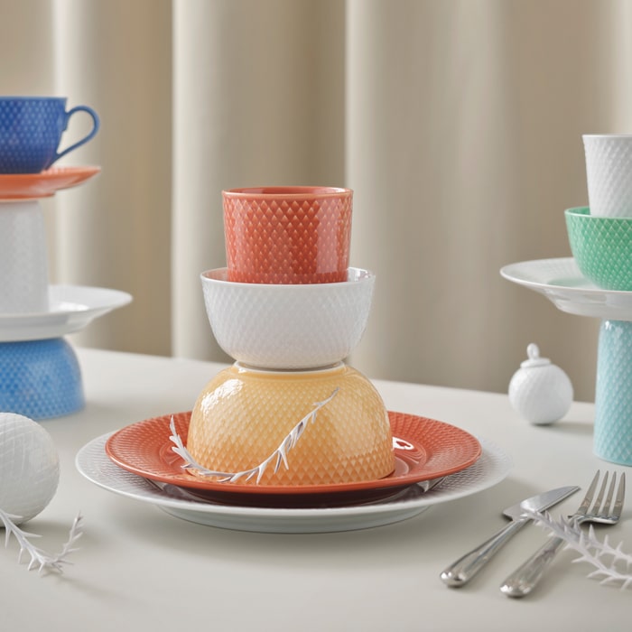 Lyngby Porcelain Rhombe Color Bowls