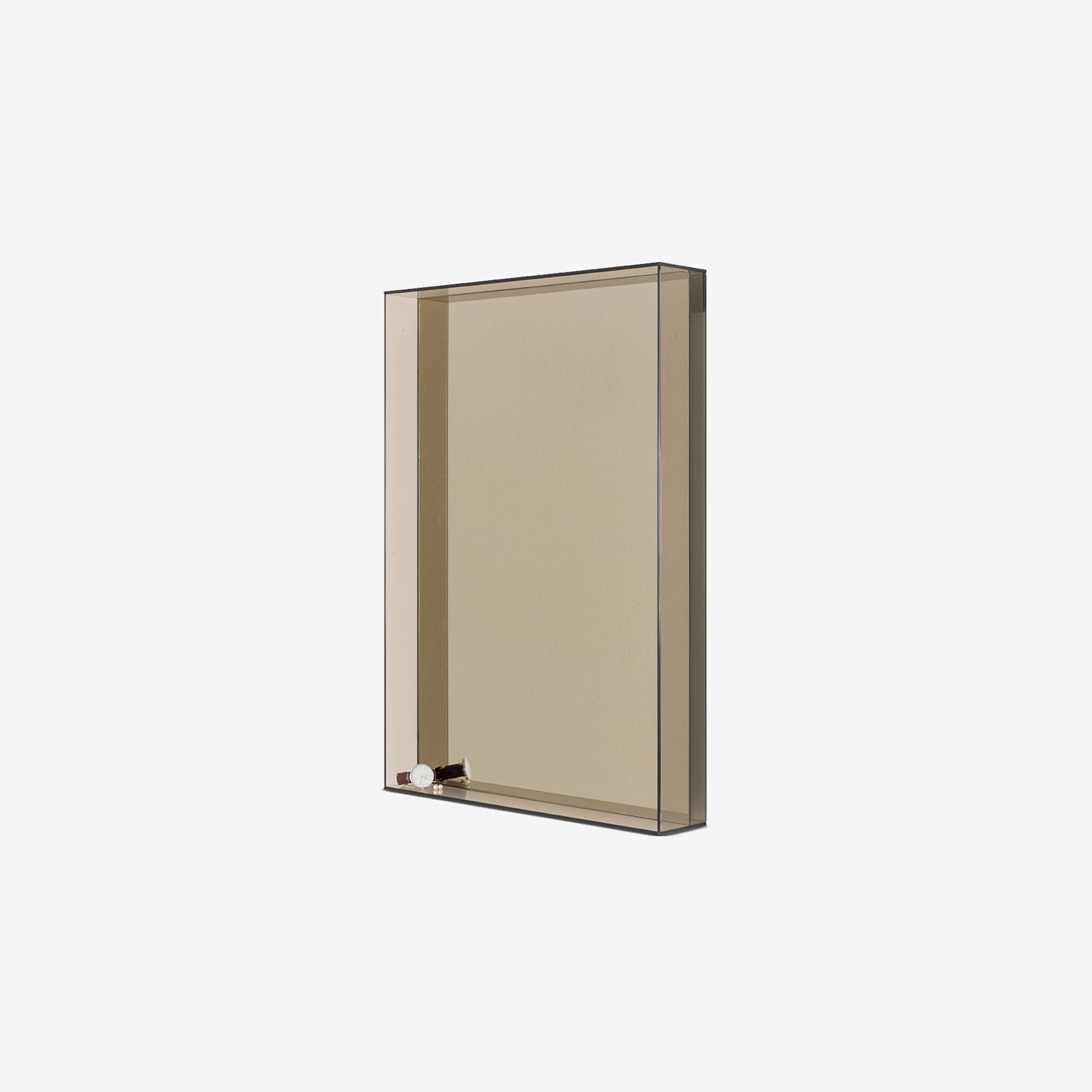 Case Lucent mirror in bronze tempered glass, designed by Matthew Hilton.