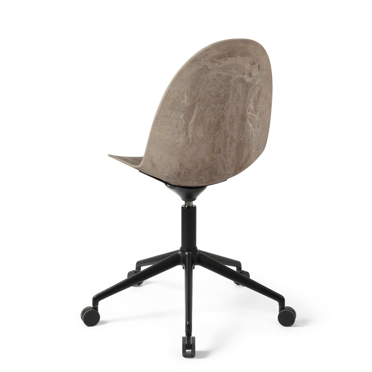 Mater Eternity Swivel Chair with Wheels in Coffee Waste Light, Matek shell on a recycled aluminum base