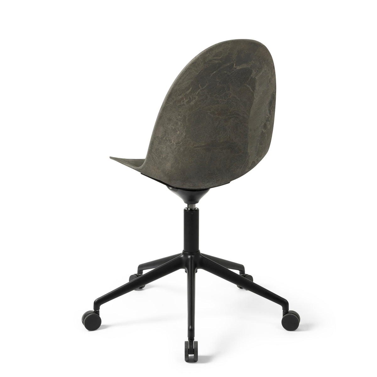 Mater Eternity Swivel Chair with Wheels in Coffee Waste Dark, Matek shell on a recycled aluminum base