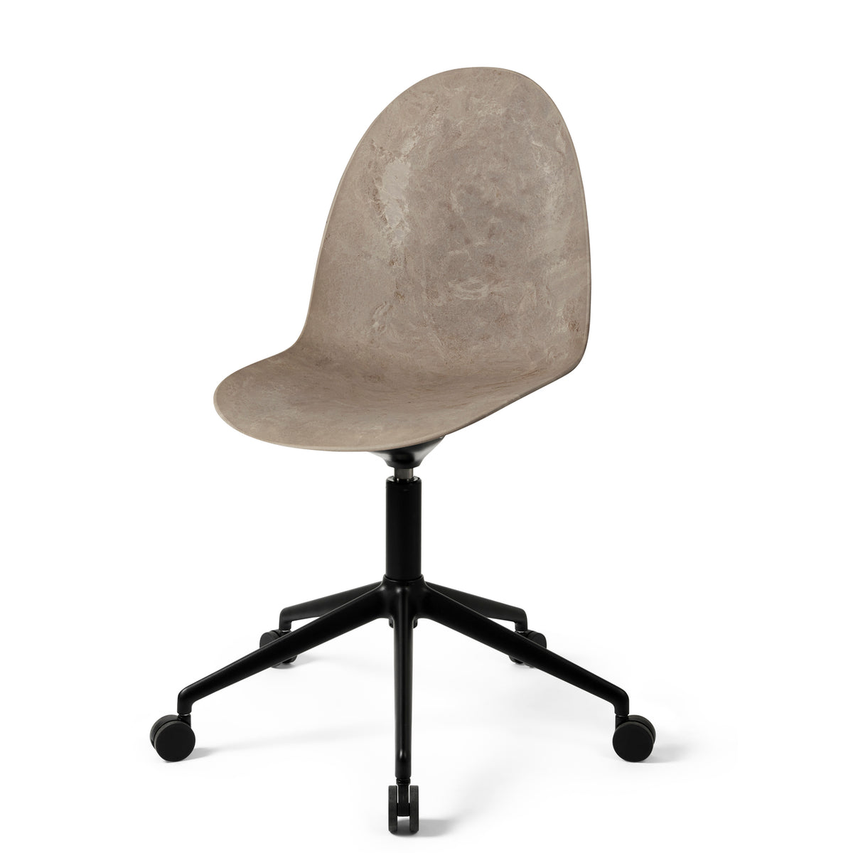 Mater Eternity Swivel Chair with Wheels in Coffee Waste Light, Matek shell on a recycled aluminum base