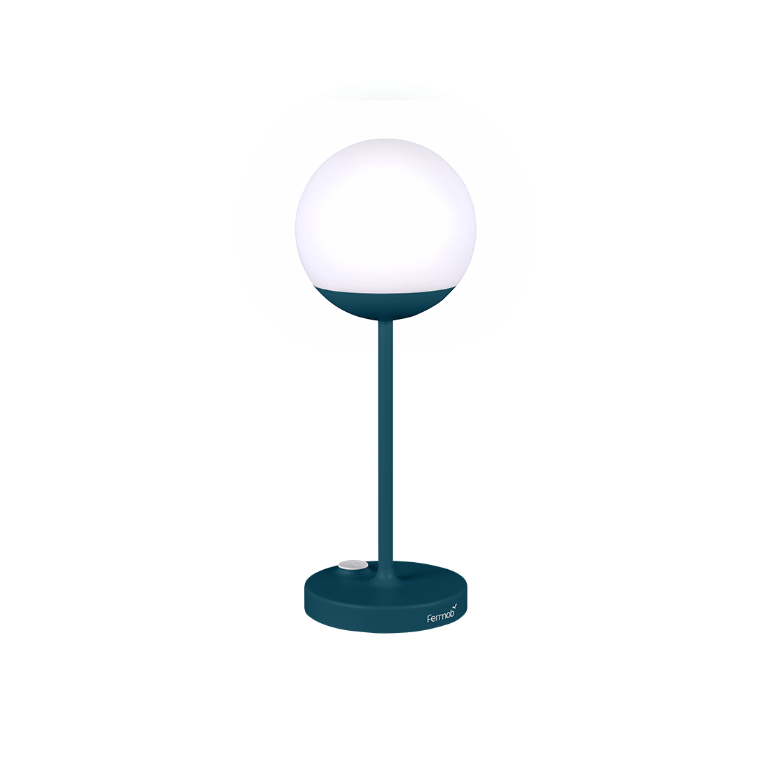 Fermob Mooon! Lamp H.16 in. in Acapulco Blue powder-coated steel, outdoor lighting from France