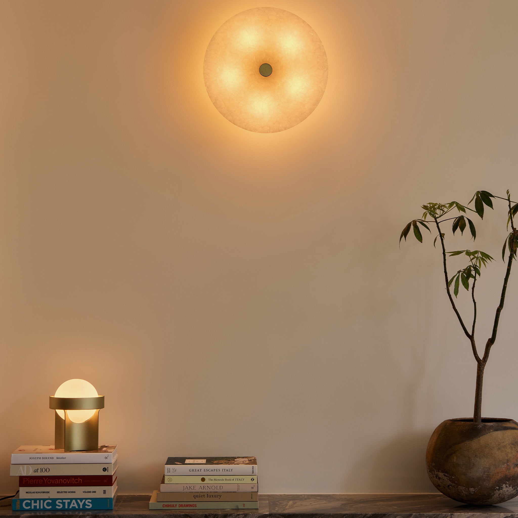 Tala Magma Flush Mount — Recycled Glass & Brass ceiling light (alternate view 3)