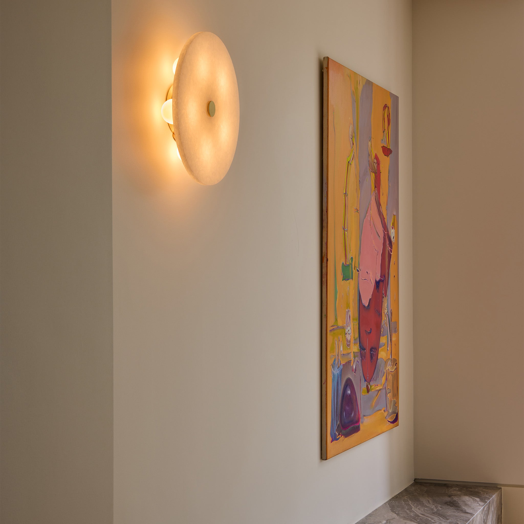 Tala Magma Flush Mount — Recycled Glass & Brass ceiling light (detail 2)