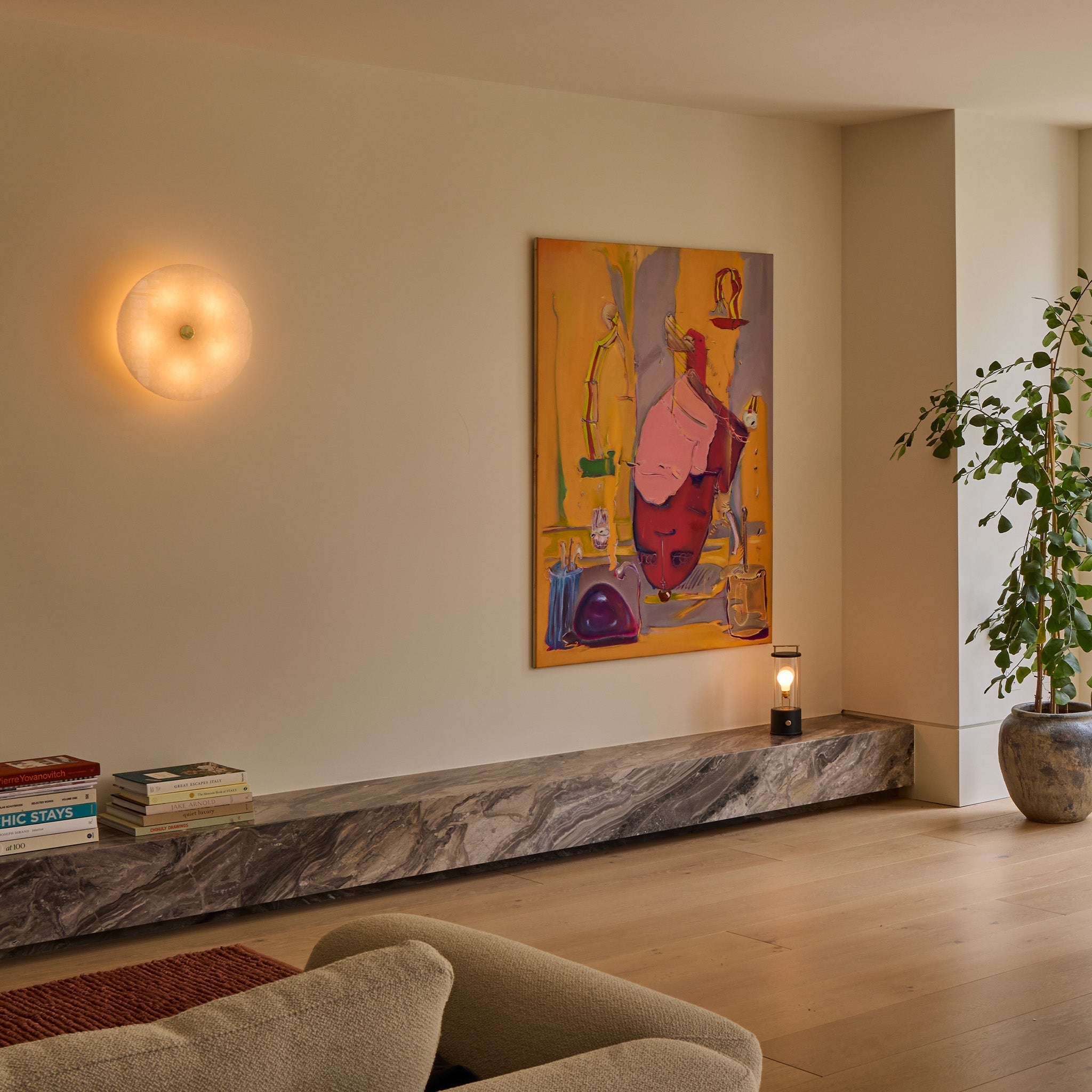 Tala Magma Flush Mount — Recycled Glass & Brass ceiling light (alternate view 2)