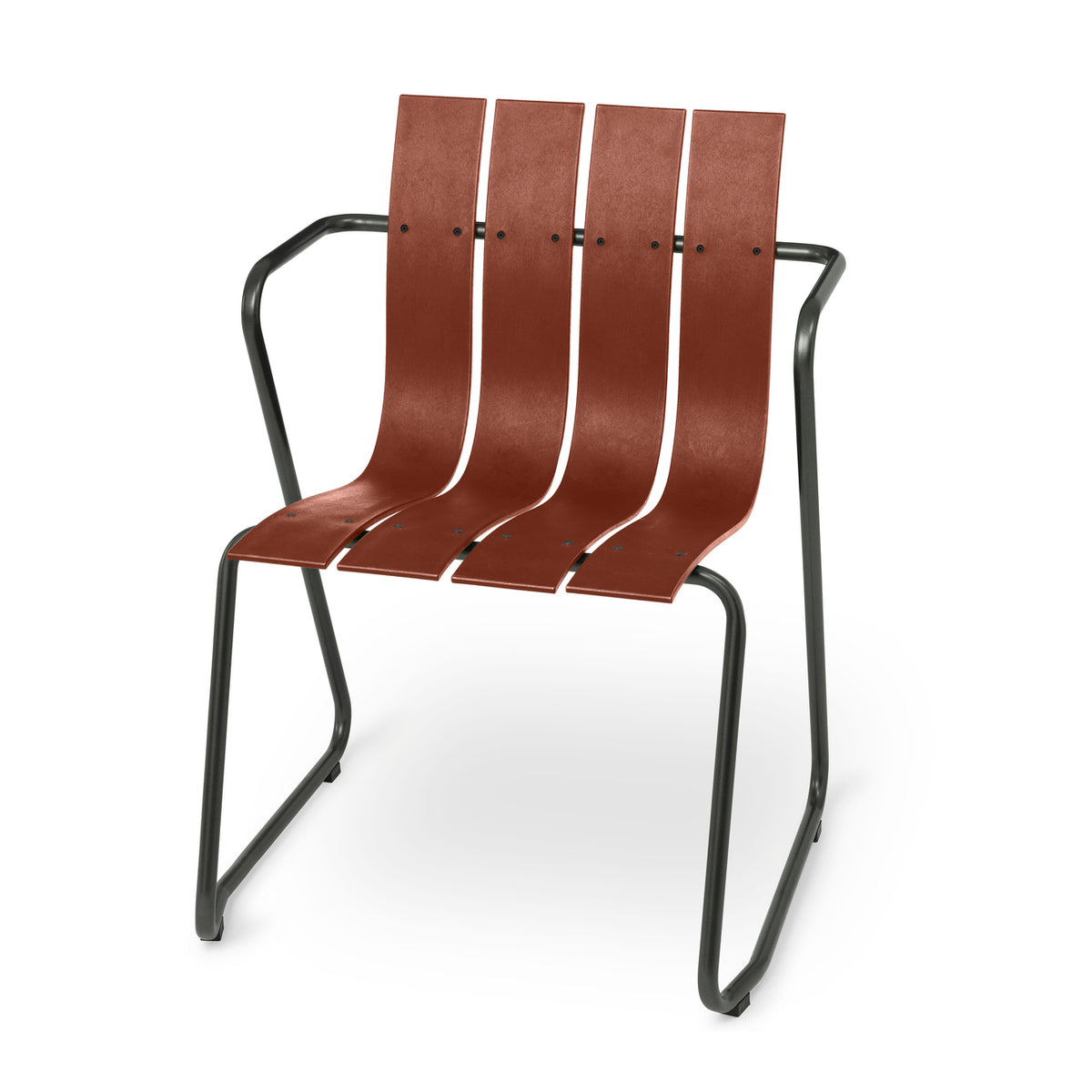Mater Ocean Chair in Burnt Red, recycled post-consumer e-waste plastic