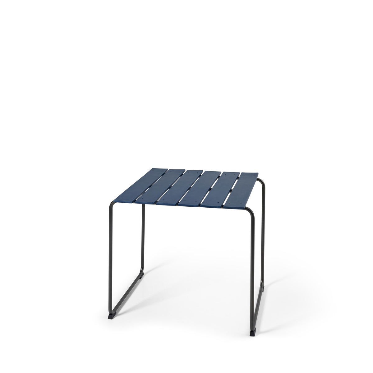 Mater Ocean 2 Person Dining Table in Dusty Blue, recycled post-consumer e-waste plastic