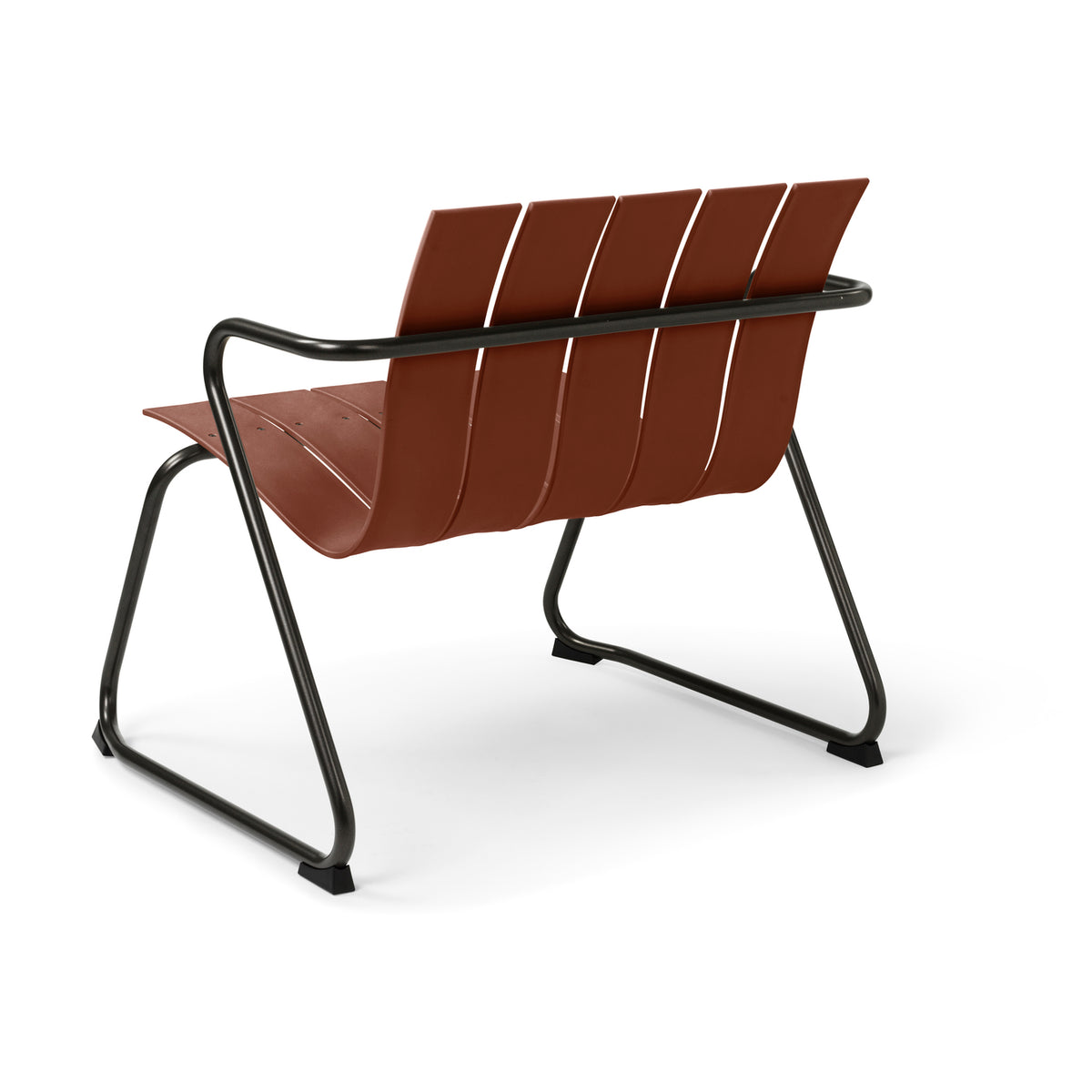 Mater Ocean Lounge Chair in Burnt Red, recycled post-consumer e-waste plastic
