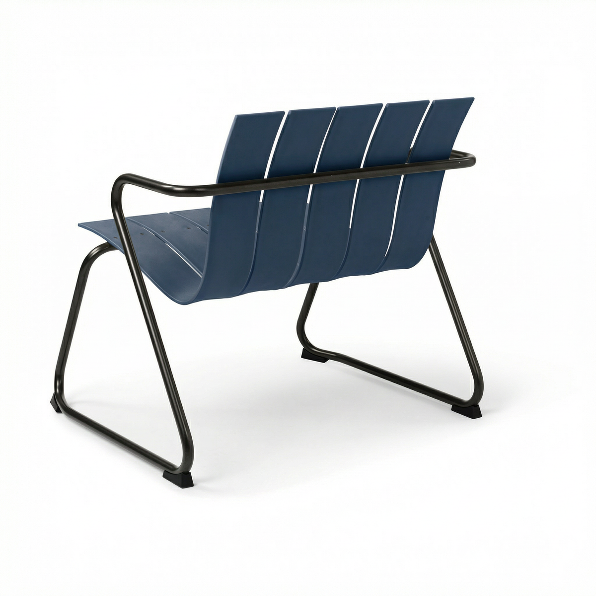 Mater Ocean Lounge Chair in Dusty Blue, recycled post-consumer e-waste plastic