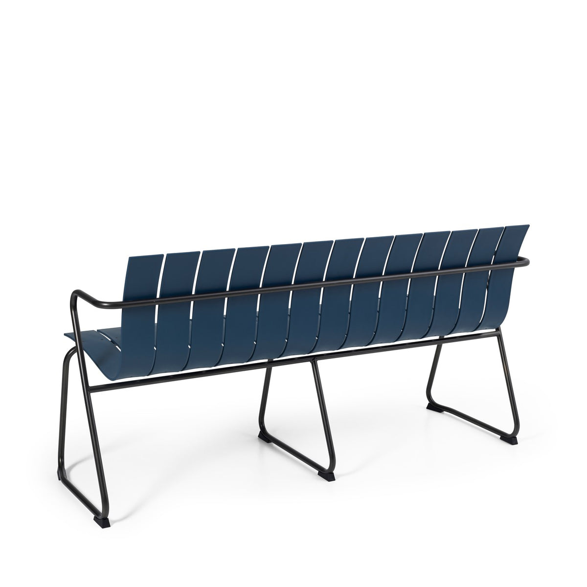 Mater Ocean Bench in Dusty Blue, recycled post-consumer e-waste plastic