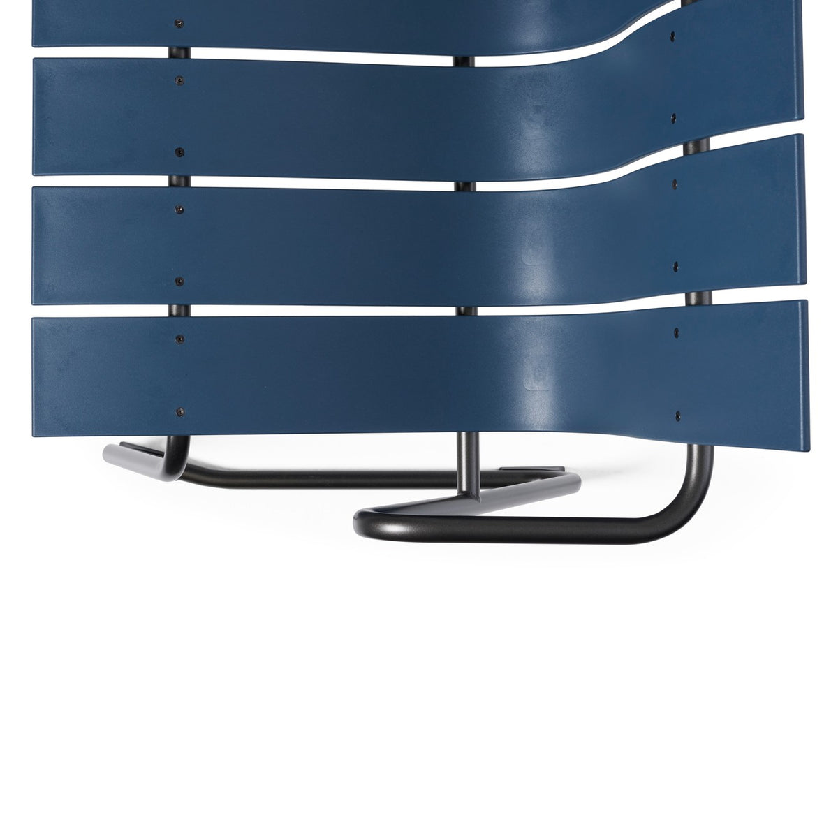 Detail of Mater Ocean Bench showing slats of recycled post-consumer e-waste plastic