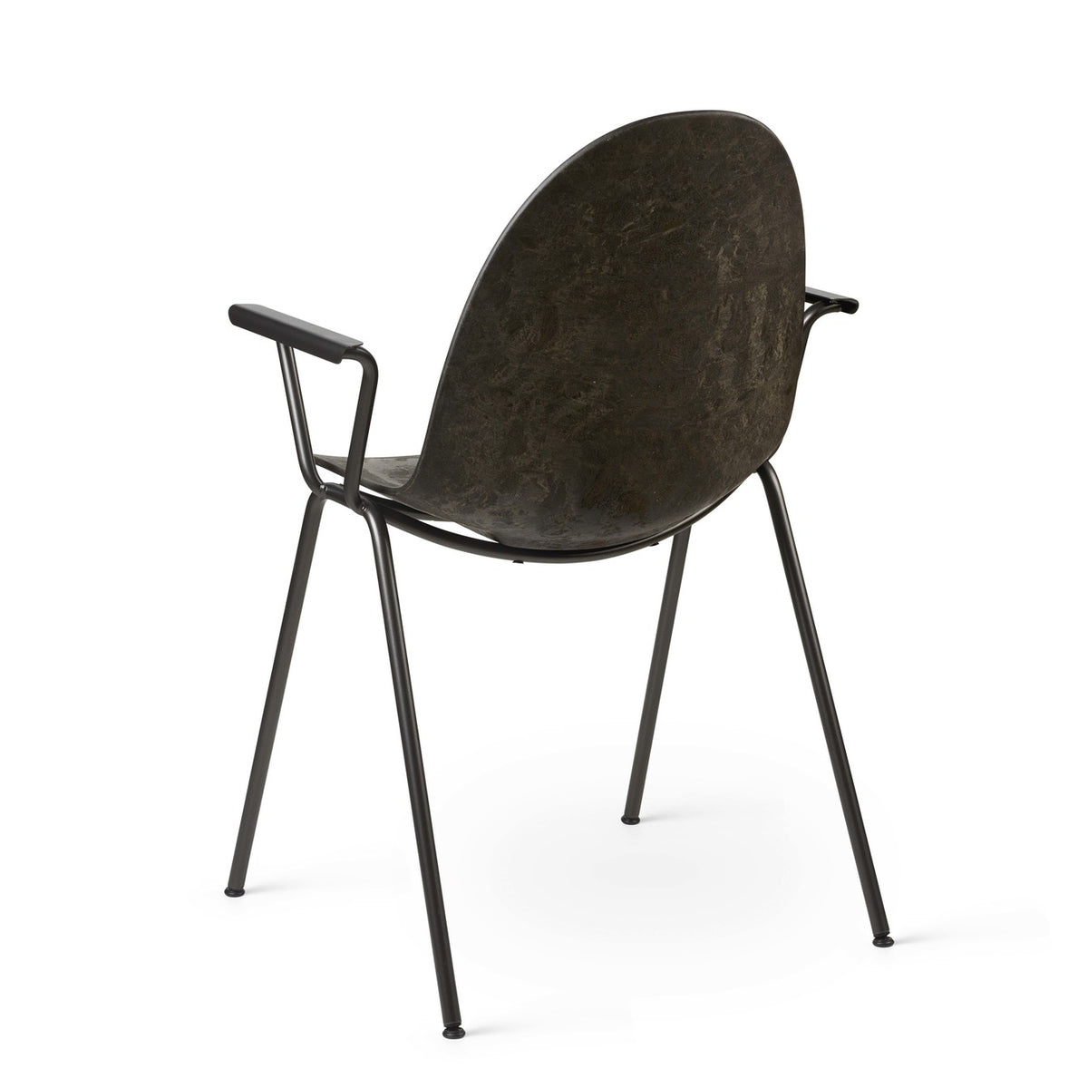 Mater Eternity Arm Chair in Coffee Waste Black, Matek shell on a recycled steel frame