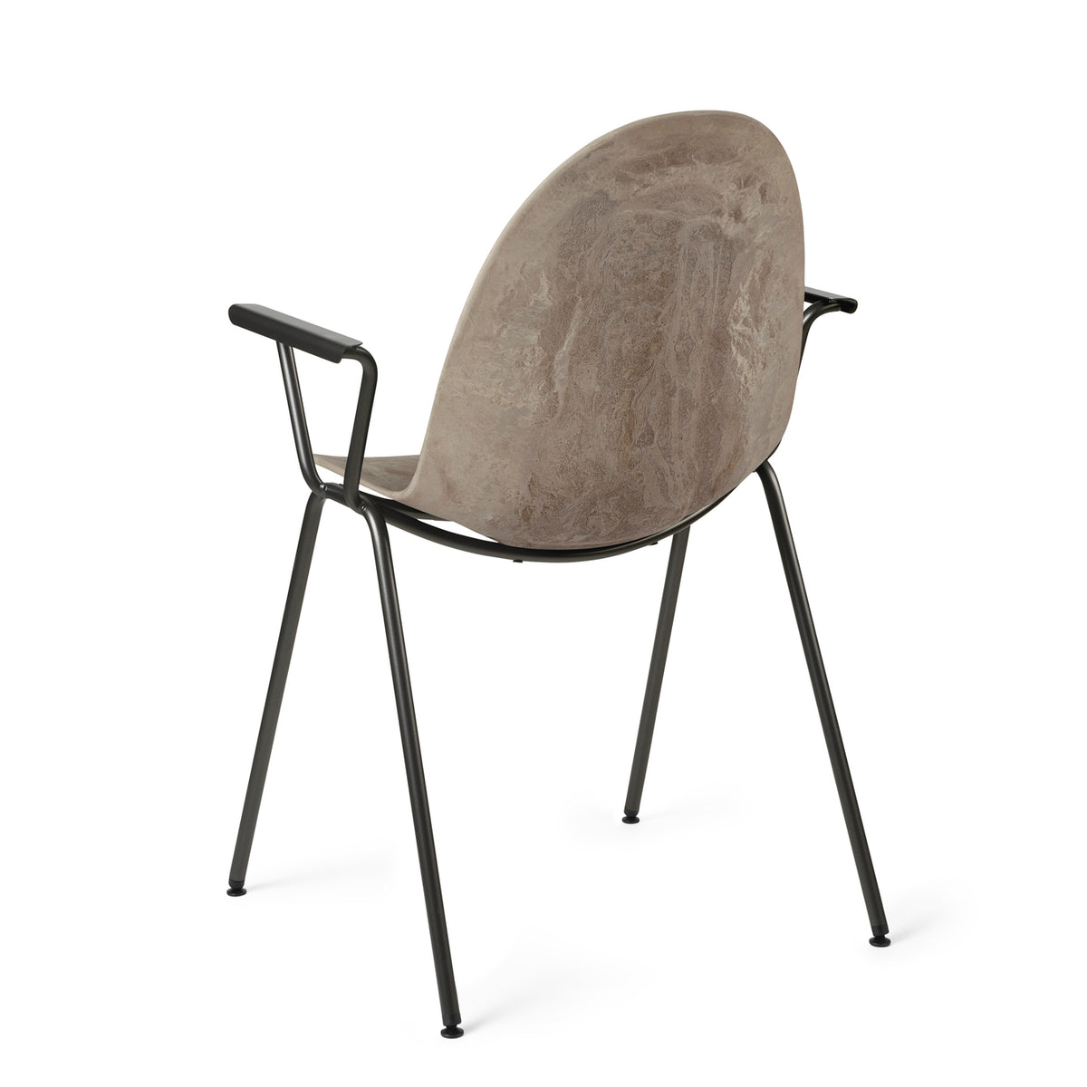 Mater Eternity Arm Chair in Coffee Waste Light, Matek shell on a recycled steel frame