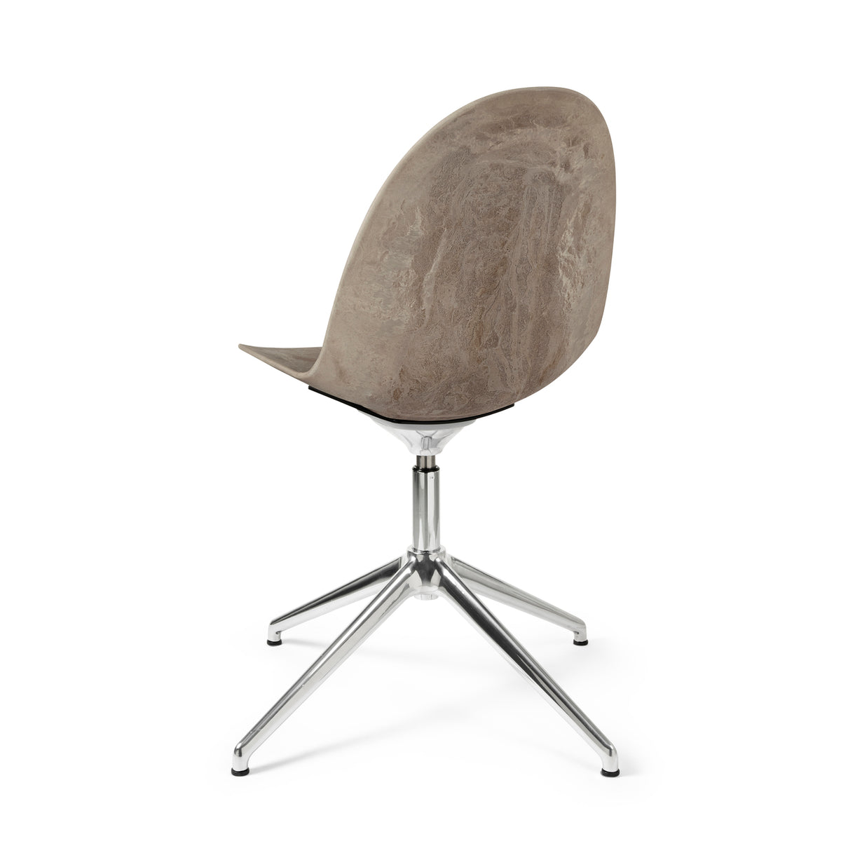 Mater Eternity Swivel Chair in Coffee Waste Light, Matek shell on a recycled aluminum base
