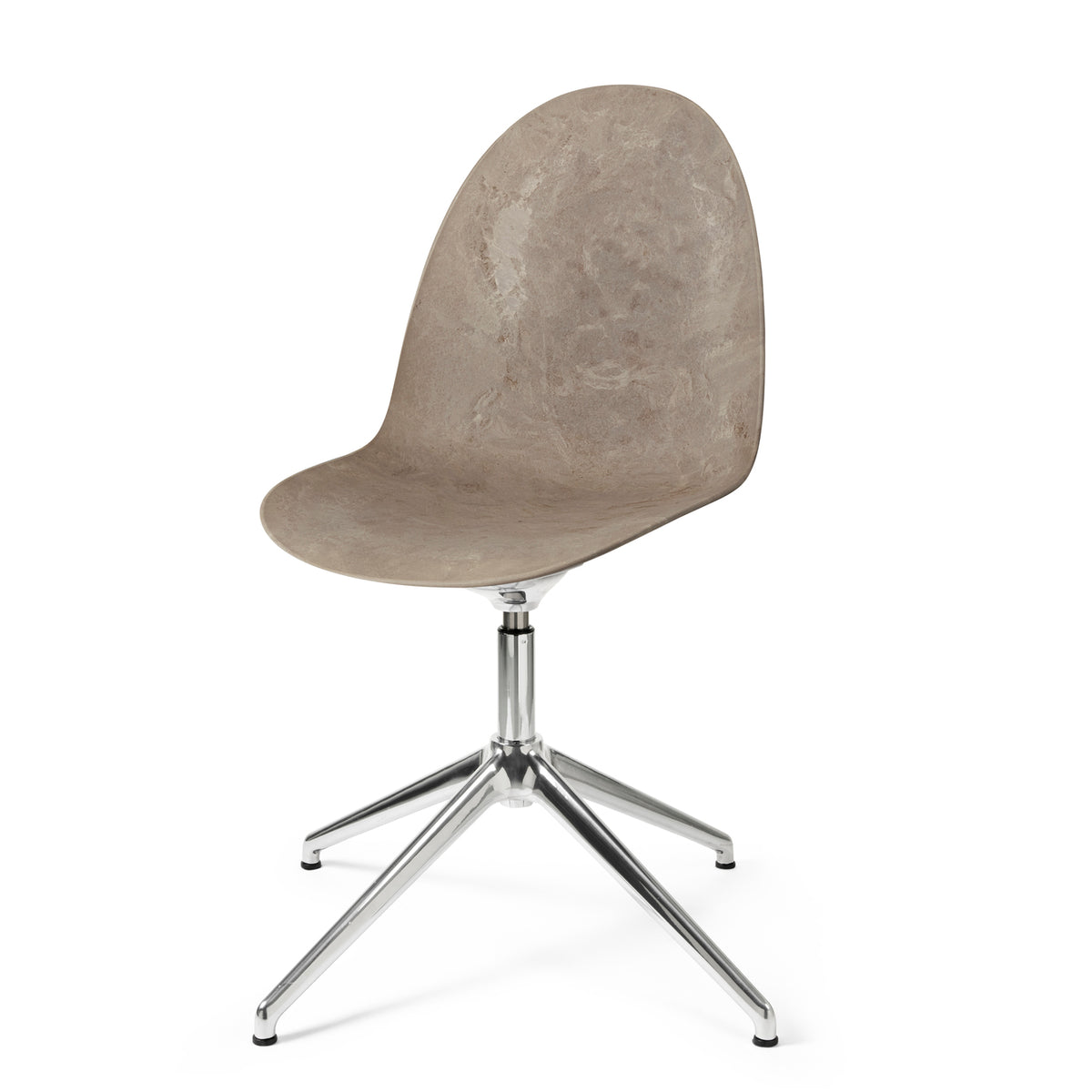 Mater Eternity Swivel Chair in Coffee Waste Light, Matek shell on a recycled aluminum base