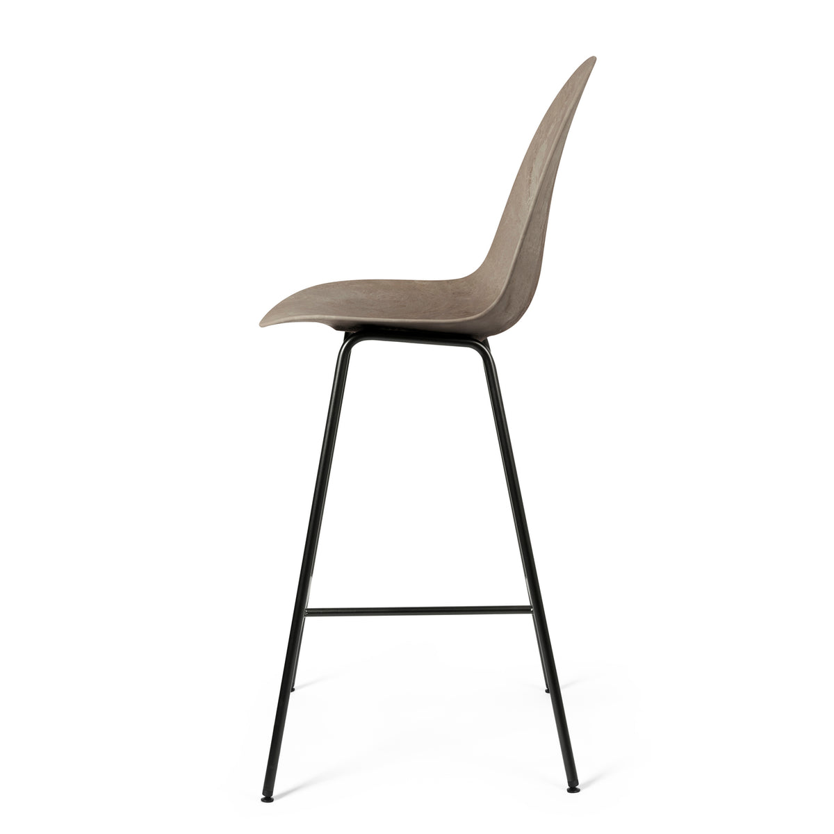 Mater Eternity Counter Stool in Coffee Waste Light, Matek seat on a recycled metal frame
