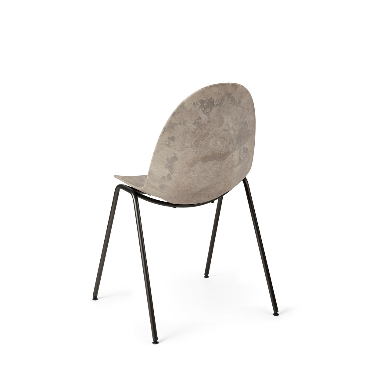 Mater Eternity Side Chair in Wood Waste Grey, Matek shell on a recycled steel frame