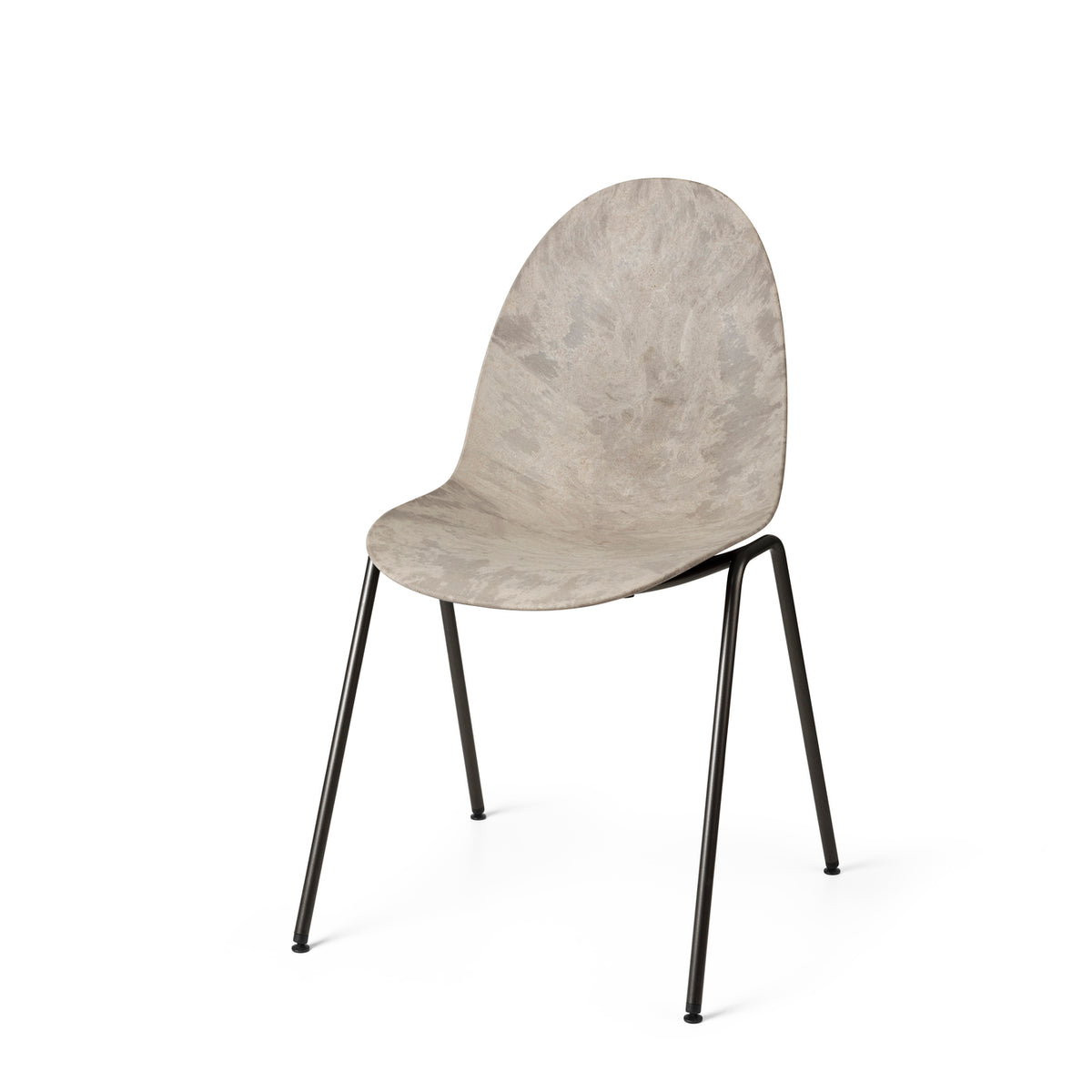 Mater Eternity Side Chair in Wood Waste Grey, Matek shell on a recycled steel frame